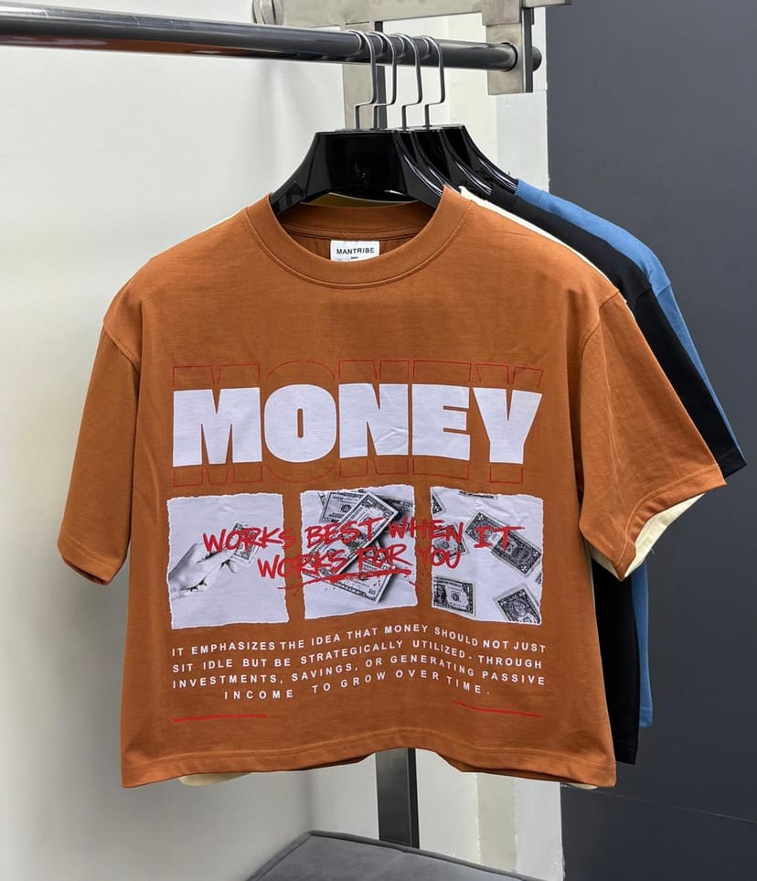 "MONEY" Graphic Boxy Cropped Tee